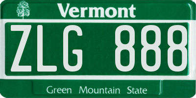 VT license plate ZLG888