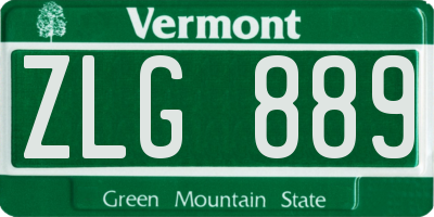 VT license plate ZLG889