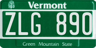 VT license plate ZLG890