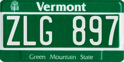 VT license plate ZLG897