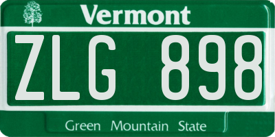 VT license plate ZLG898