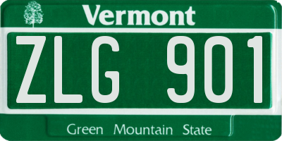 VT license plate ZLG901