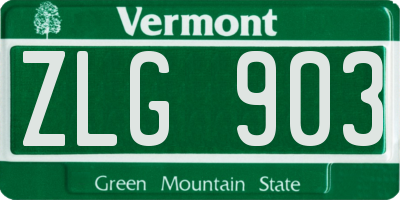 VT license plate ZLG903