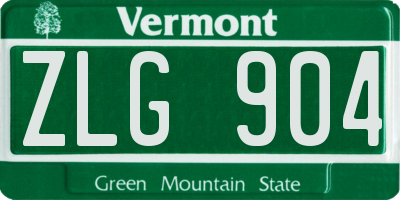 VT license plate ZLG904