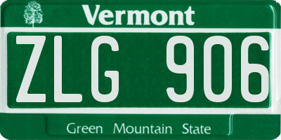 VT license plate ZLG906