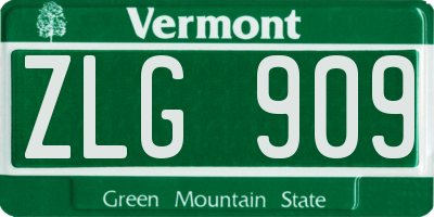 VT license plate ZLG909