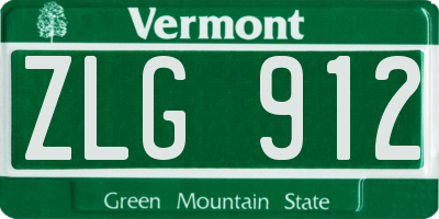 VT license plate ZLG912