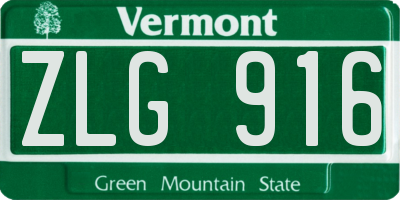 VT license plate ZLG916