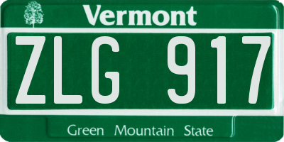 VT license plate ZLG917