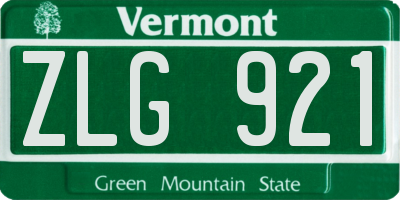 VT license plate ZLG921