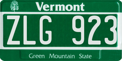 VT license plate ZLG923