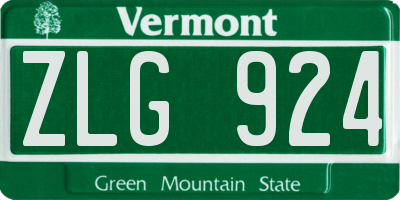 VT license plate ZLG924
