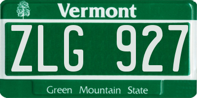 VT license plate ZLG927