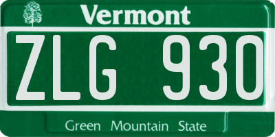 VT license plate ZLG930