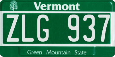 VT license plate ZLG937