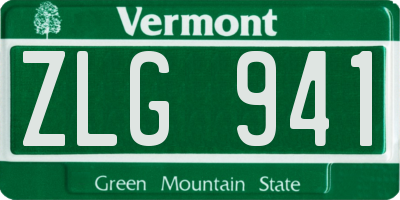 VT license plate ZLG941