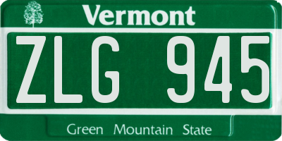 VT license plate ZLG945