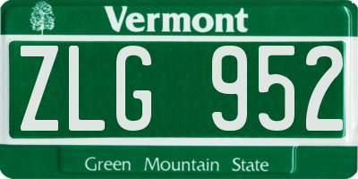 VT license plate ZLG952
