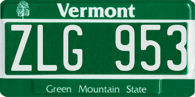 VT license plate ZLG953