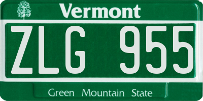 VT license plate ZLG955