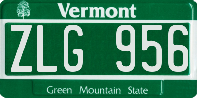 VT license plate ZLG956