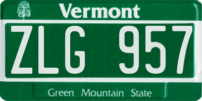 VT license plate ZLG957