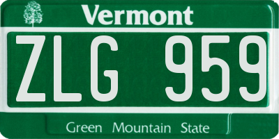 VT license plate ZLG959