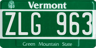 VT license plate ZLG963