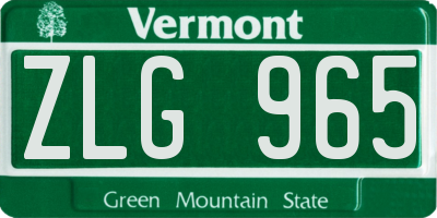 VT license plate ZLG965