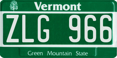 VT license plate ZLG966