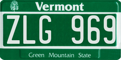 VT license plate ZLG969