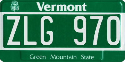VT license plate ZLG970