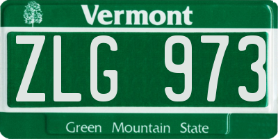 VT license plate ZLG973