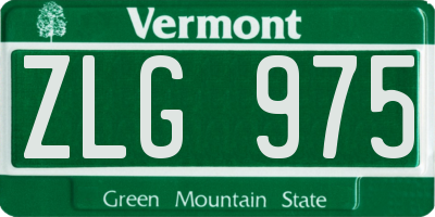 VT license plate ZLG975