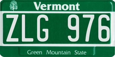 VT license plate ZLG976