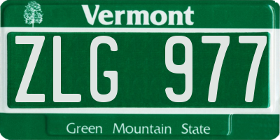 VT license plate ZLG977