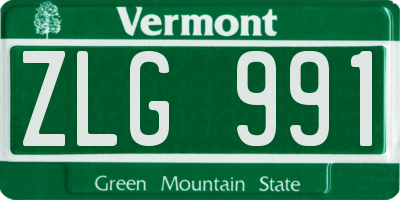 VT license plate ZLG991