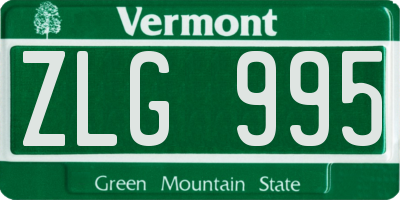 VT license plate ZLG995