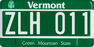 VT license plate ZLH011