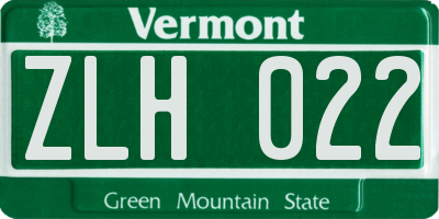 VT license plate ZLH022