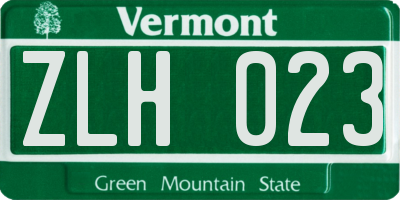 VT license plate ZLH023