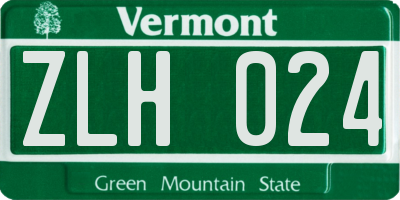 VT license plate ZLH024
