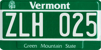 VT license plate ZLH025