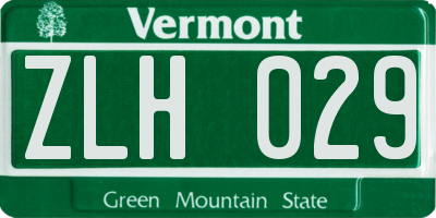 VT license plate ZLH029