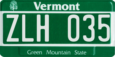 VT license plate ZLH035