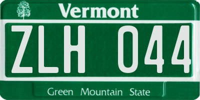 VT license plate ZLH044