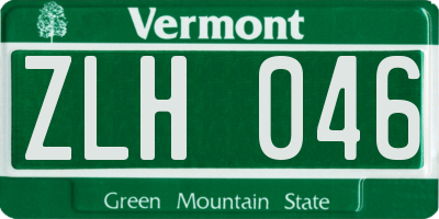 VT license plate ZLH046