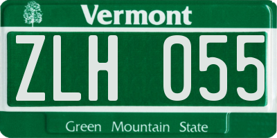 VT license plate ZLH055