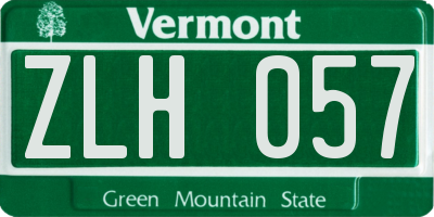 VT license plate ZLH057