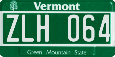 VT license plate ZLH064